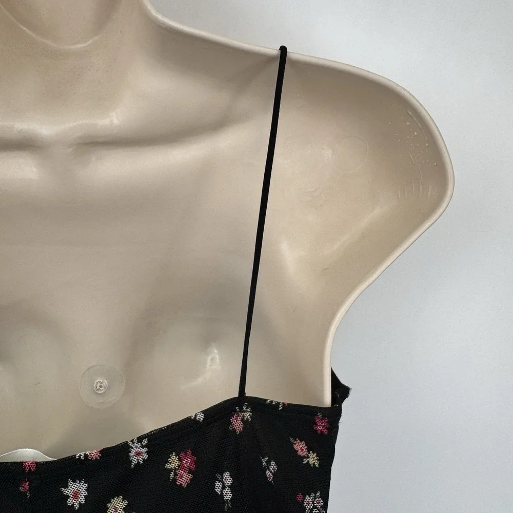 Vintage Y2K Blue Jasmine Babydoll Slip Dress XXS Black Whimsigoth Dark Romantic - Picture 8 of 13